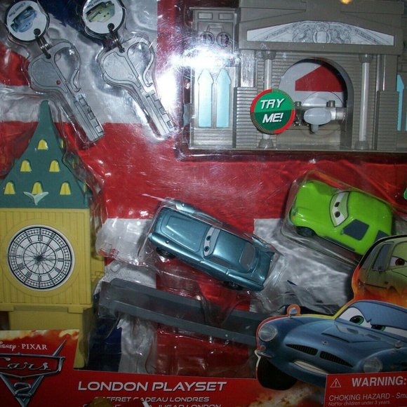 Disney Toys New Disney Pixar Cars 2 London Playset Key Charger